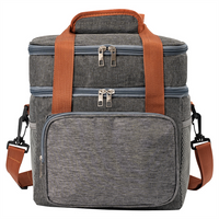 Reusable Large-Capacity Double-Layer Thermal Bag Insulated Lunch Bag Cooler Bag for Food