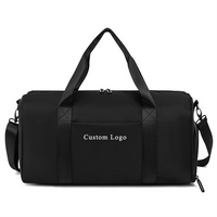 Woman Gym Sport Duffle Bag with Wet Pocket And Shoes Compartment Black Travel Duffel Bag for Women