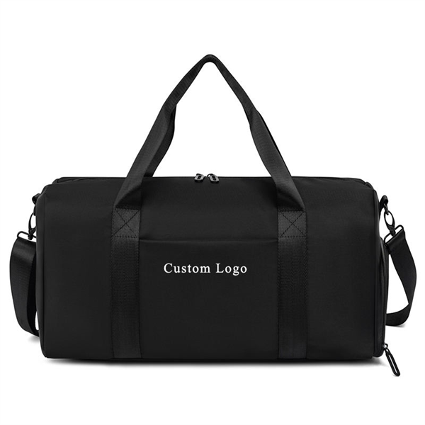 Woman Gym Sport Duffle Bag with Wet Pocket And Shoes Compartment Black Travel Duffel Bag for Women