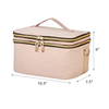 Amazon Hot Sale Travel Toiletry Compliant Bags Double Layer Makeup Cosmetic Bag Big Skincare Storage Case