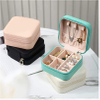 Amazon\'s Hot Sells Mini Leather Velvet Jewellery Storage Case Travel Organizer Custom Jewelry Bag Packaging Luxury Box with Logo