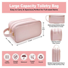 Custom Logo PU Leather Toiletry Cosmetic Bags Or Pouches Travel Waterproof Portable Makeup Kit Bag for Professionals Full Set