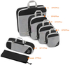 Custom Travel Compressible Set Mesh Cloth with Shoe Pocket Visual Luggage Storage Bag Travel Packing Cubes
