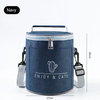 New Circular Insulated Lunch Bag Aluminum Foil Portable Bento Bag Drum Foil Thickened Insulation Cooler Bag