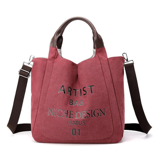 Designer Handbags Cotton Canvas Tote Bag with Leather Handle Fashion Sling Crossbody Bag for Women with Drawstring Closed