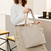 Wholesale Large Shoulder Shopping Bag Women Reusable Hemp Casualshoulder Bag Multipurpose Heavy Duty Handbag