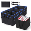 Heavy Duty Trunk Organizer Multi Compartments Large Expandable Folding Car Trunk Storage Organizer with Cooler Bag
