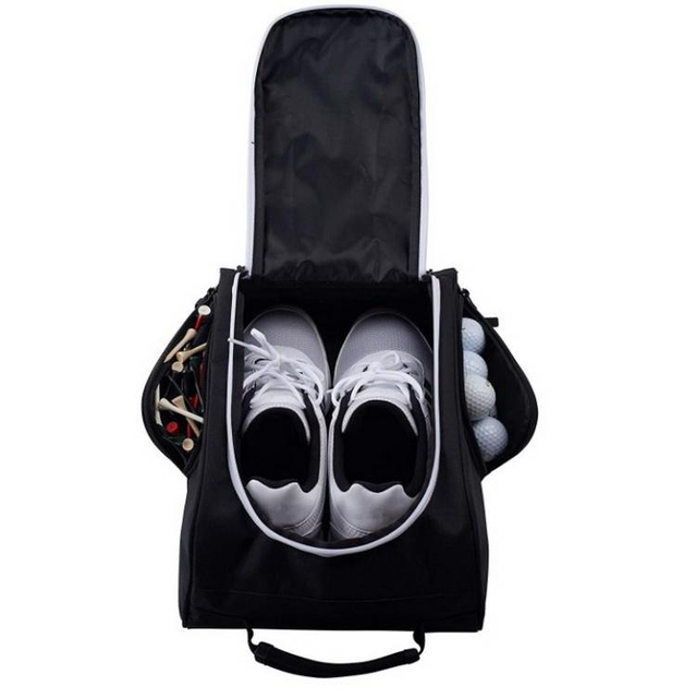 Luxury Men Golf Shoe Bag Travel Sports Gym Zippered Shoe Carrier Bags with Ventilation Outside Pocket for Socks Tees