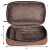 Water Resistant Lining Portable PU Leather Cosmetic Toiletries Dopp Kits Bag Man Accessories Make Up Pouch Cosmetic Bag