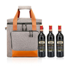 Large capacity custom logo multifunctional insulated wine beer bags cooler carrier tote bag for travel with bottle opener