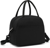 Black adjustable strap portable water resistance custom logo office thermal polyester aluminum cooler lunch tote bag