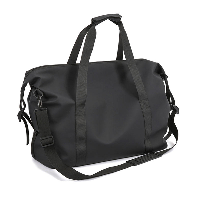 High Quality Soft Light Weight Fashion Tote Duffel Bags with Shoulder Strap Waterproof Black Women Weekender Travel Bag