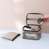 New Arrival Transparent Women Makeup Travel Bags Nylon Mesh Cosmetic Bag Zipper Pouch Toiletry Bag with Handles