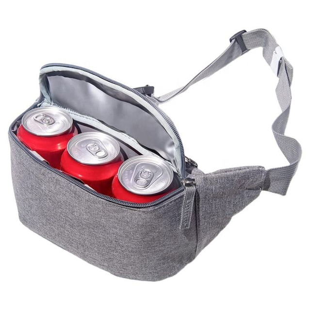 Insulated PEVA Can Cooler Fanny Pack Hiking Camping Custom Waterproof Thermal Drink Soda Beer Can Cooler Bag