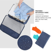 Blue Waterproof 7 Pcs Set Luggage Clothes Shoes Storage Organizer Compression Packing Cubes for Travel