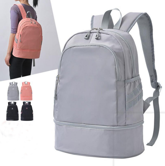 Custom Two Layers Cheap Price Classic Casual Sports Rucksack Yoga Swim Shoes Pocket Gym Sport Daypack Bag Backpack for Women Men
