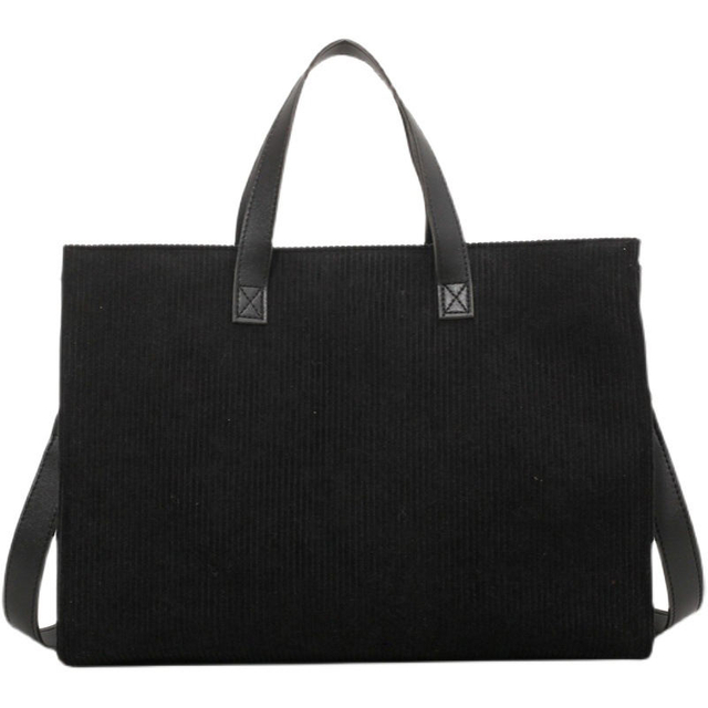 Eco Friendly Female Large Capacity Shoulder Bags Solid Color Casual Corduroy Shopping Tote Hand Bag