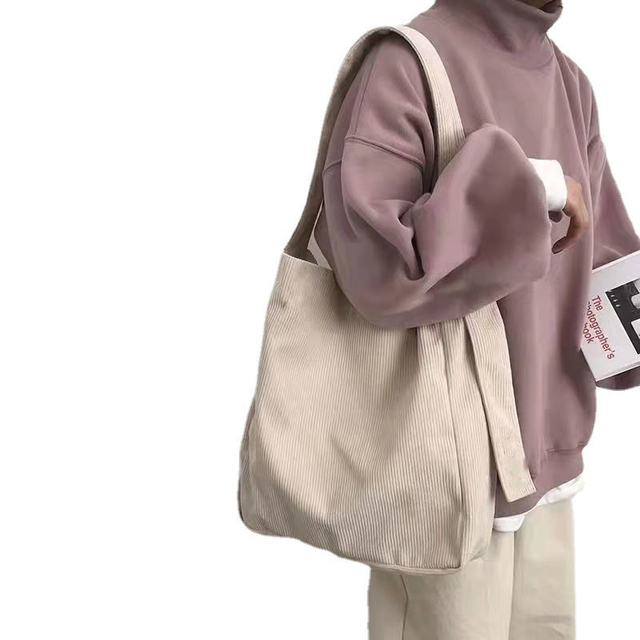 Customized Women's Shoulder Bags for Women Designer Handbags Open Oversize Clutch Purse Corduroy Tote Bag Cheap Wholesale