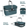 Insulated Cooler Bag Picnic Basket Leakproof Collapsible Portable Cooler Grocery Bag for Travel, Shopping, Camping