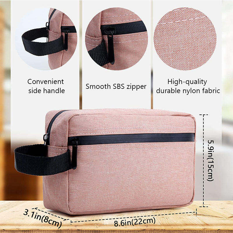 Travel Gray Nylon Custom Color Make Up Storage Zipper Organizer Makeup Tool Bag Dopp Kit Toiletry Bags