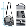 Double Layer Insulated Lunch Cooler Bag Portable Picnic Lunch Box Organizer Thermal Fish Lunch Cooler Bags