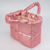 Custom Fashion Puffy Bag Tote Women's Winter Handbag Fluffy Quilted Puffer Tote Bag