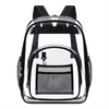 Heavy Duty Black Transparent Backpack for School Large See Through Backpack clear Bookbag for Student Work Travel
