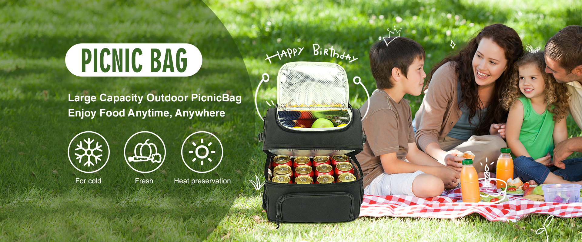 picnic basket with cooler image detail