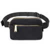 Custom Logo Unisex Fanny Packs Bag with Adjustable Strap Waterproof Black Waist Pack Bum Bag for Men Women