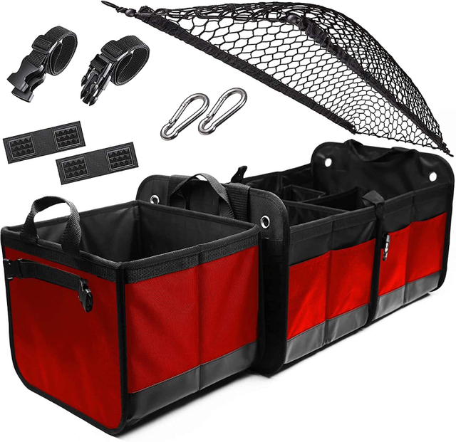 Amazon's Hot Sales 3 Compartments Folding Car Trunk Storage Box Car Trunk Storage Bag