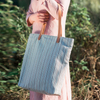 custom women canvas striped casual shoulder tote bag zipper casual handbag