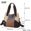 Canvas Hand Purses For Women Fashion Hobo Multi-Color Splice Shoulder Cross-body Handbags Tote Bag