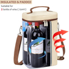 Insulated Wine Carrier Tote - 4 Bottle Travel Padded Wine Carrying Cooler Bag with Handle And Adjustable Shoulder Strap