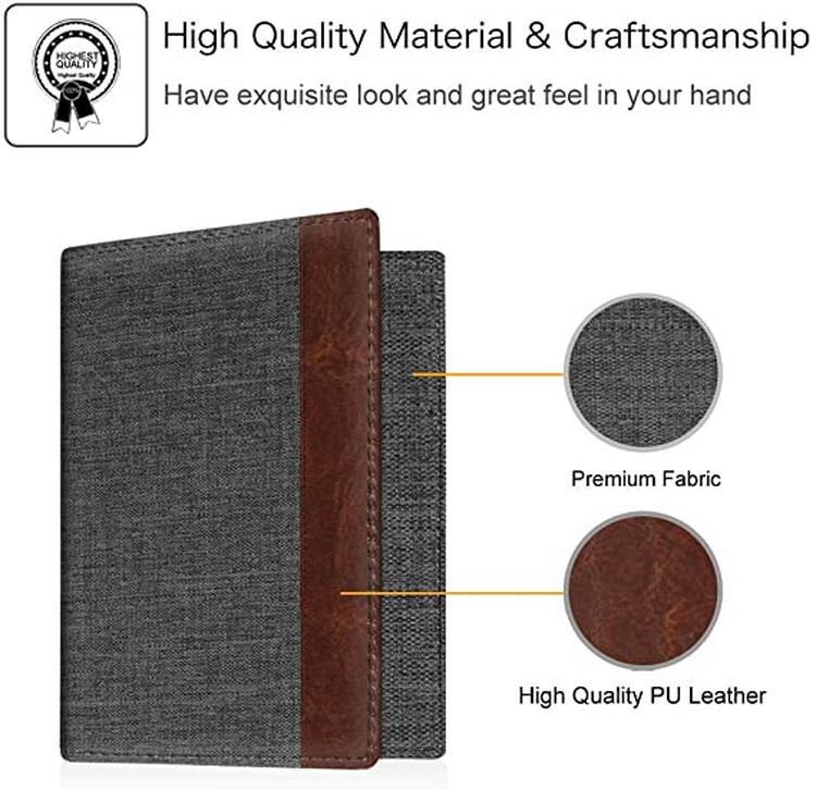 Premium vegan leather RFID blocking business cards credit cards passport holder travel wallet