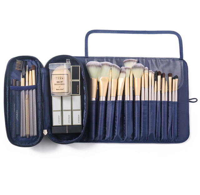 Custom Makeup Brush Holder Organizer Cosmetic Brush Packaging Cosmetic Bag Makeup Brush Roll Up Pouch Holder for Woman Travel