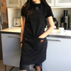 Wholesale chef denim apron kitchen jeans denim bib aprons custom print for men women