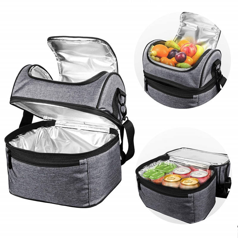 Lunch Box Insulated Lunch Bag Large Cooler Tote Bag for Adult,Men,Women,Kid, Double Deck Cooler for Office