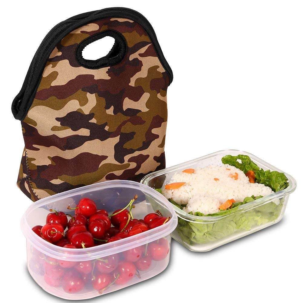 Neoprene customized camouflage portable insulated lunch cooler bag cooler tote bag