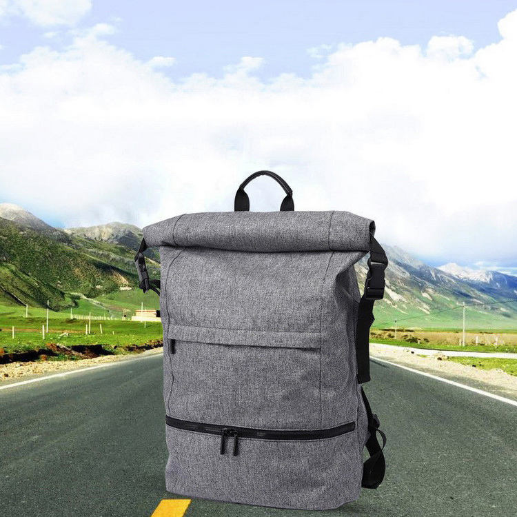 New design top roll backpack waterproof roll up laptop backpack with cooler compartment