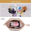 Women Girls Cosmetics Organizer Toiletry Bagpremium Leather Travel Makeup Brushes Bag Case Double Layer Large