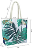 Custom Cotton Canvas Tote Bag Summer Beach Bag Stylish Leaf Printing Beach Bag with Cotton Rope Handles