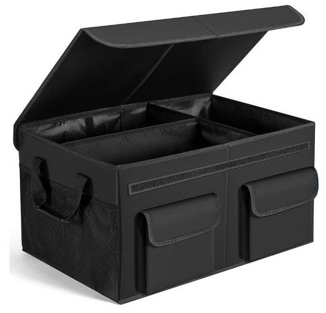 High Quality 600D Polyester Sturdy Large Capacity Car Trunk Storage Organizer Box with Lid for SUV