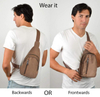 Heavy Duty Vintage Chest Sling Satcher Bag Large Crossbody Canvas Single Shoulder Bag Cross for Travel