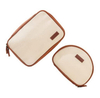 Wholesale Customized Reusable Cotton Shell Makeup Organizer Toiletry Pouch Canvas Cosmetic Bag with Zipper