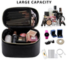 Premium Bulk Black Vegan Leather Zipper Pouch Wholesale PU Cosmetic Bag Makeup Case Beauty Case for Women Ladies