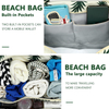 Functional Fashion Lady Shoulder Handbag Large Capacity Beach Bag Foldable Beach Tote Bags for Women