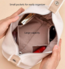 Portable Women Girls Customized Toiletry Organizer Make Up Storage Cotton Canvas Makeup Cosmetic Bag with Handle