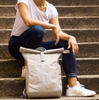Fashion Waterproof Washable Kraft Paper Multi-function Roll Top Travel Outdoor School Bag Backpack