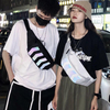 Custom Print Black Travel Belt Fanny Pack Waterproof Sports Running Belt Waist Phone Pouch with Reflective Strip