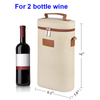 Custom Insulated 2 Bottle Cooler Tote Bag for Wine Champagne Bottle Travel Portable Insulated Wine Carrier Tote Bag